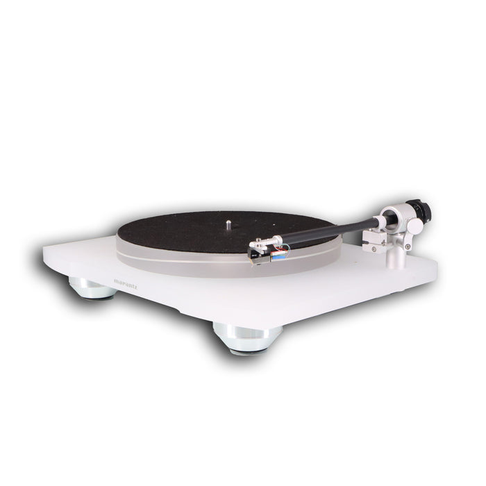 Marantz TT-15 Belt-Drive Turntable; White w/ Clearaudio Virtuoso Ebony Wood MM