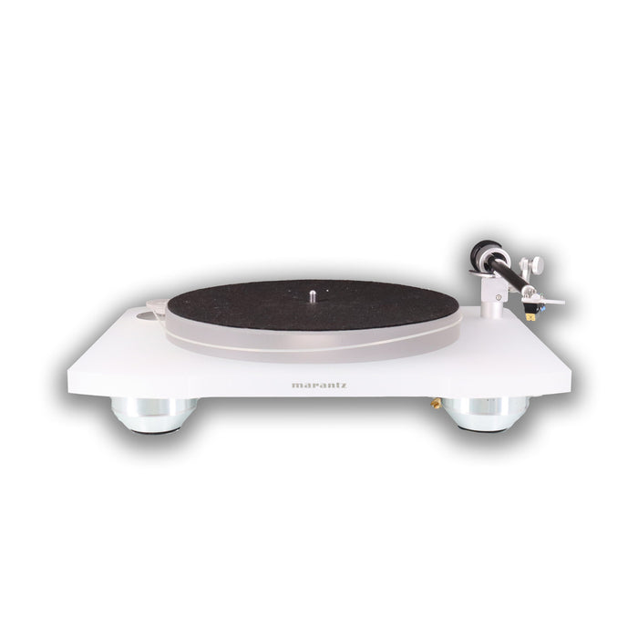 Marantz TT-15 Belt-Drive Turntable; White w/ Clearaudio Virtuoso Ebony Wood MM