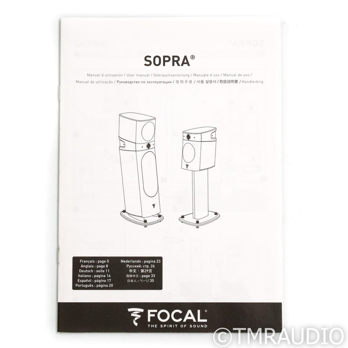 Focal Sopra No. 2 Floorstanding Speakers; Black Lacquer Pair (Used)
