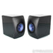 KEF LS50 Wireless Active Bookshelf Speakers; Gloss Black & Blue Pair