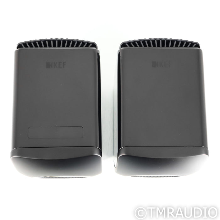 KEF LS50 Wireless Active Bookshelf Speakers; Gloss Black & Blue Pair