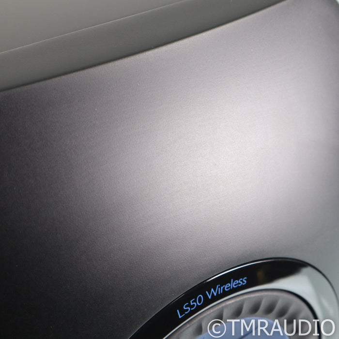 KEF LS50 Wireless Active Bookshelf Speakers; Gloss Black & Blue Pair