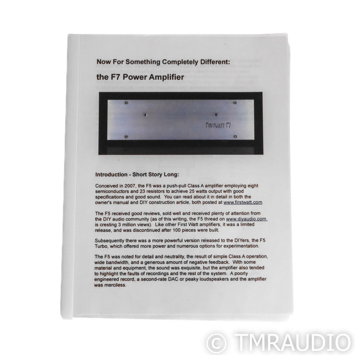 First Watt F7 Stereo Power Amplifier