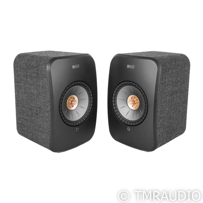 KEF LSX II Wireless Active Bookshelf Speakers; Carbon Black Pair
