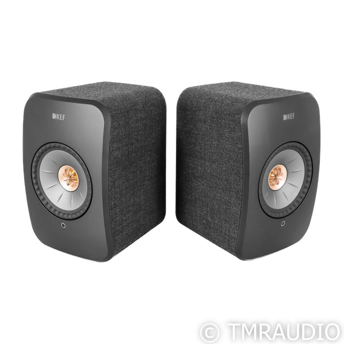 KEF LSX II Wireless Active Bookshelf Speakers; Carbon Black Pair