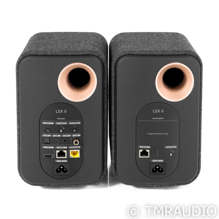 KEF LSX II Wireless Active Bookshelf Speakers; Carbon Black Pair