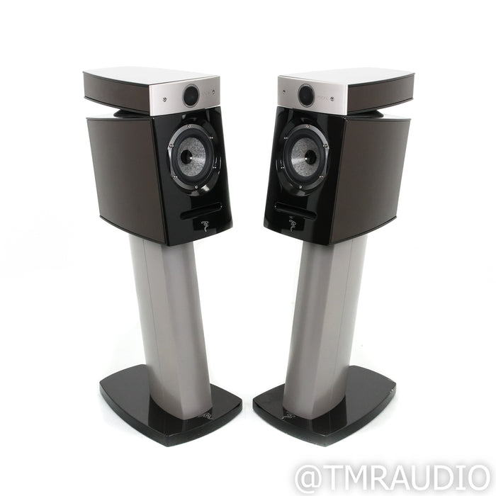 Focal Diablo Utopia Bookshelf Speakers; Hot Chocolate Lacquer Pair w/ Stands