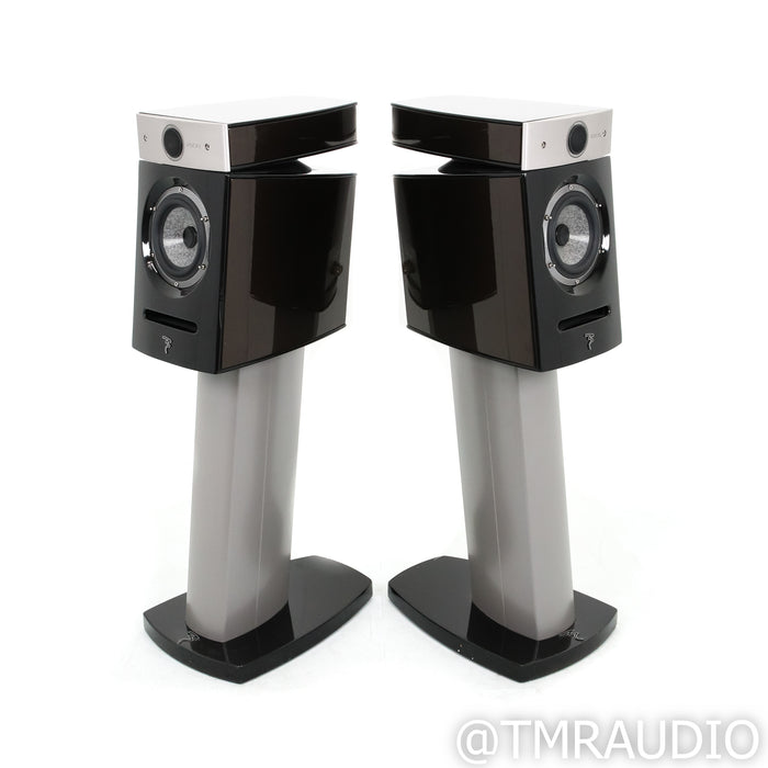 Focal Diablo Utopia Bookshelf Speakers; Hot Chocolate Lacquer Pair w/ Stands
