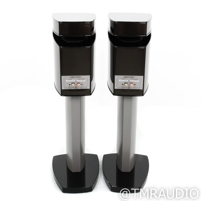 Focal Diablo Utopia Bookshelf Speakers; Hot Chocolate Lacquer Pair w/ Stands