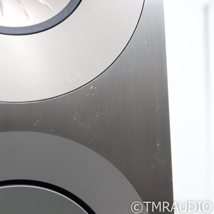 KEF Reference 1 Bookshelf Speakers; Silver Walnut Pair with Stands