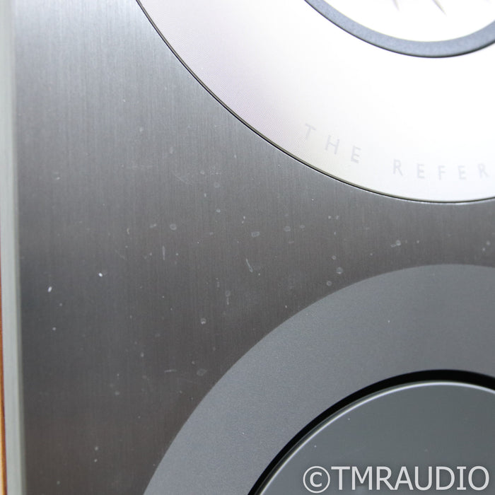 KEF Reference 1 Bookshelf Speakers; Silver Walnut Pair with Stands