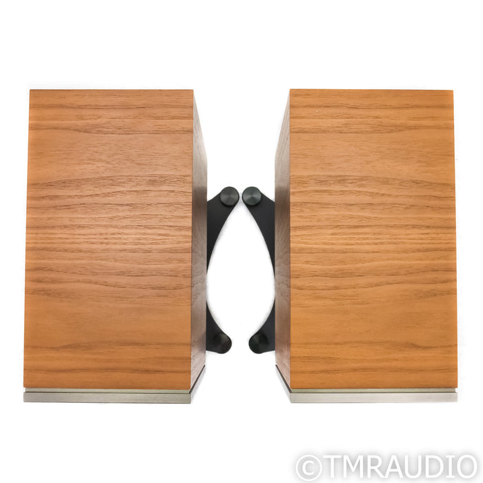 KEF Reference 1 Bookshelf Speakers; Silver Walnut Pair with Stands