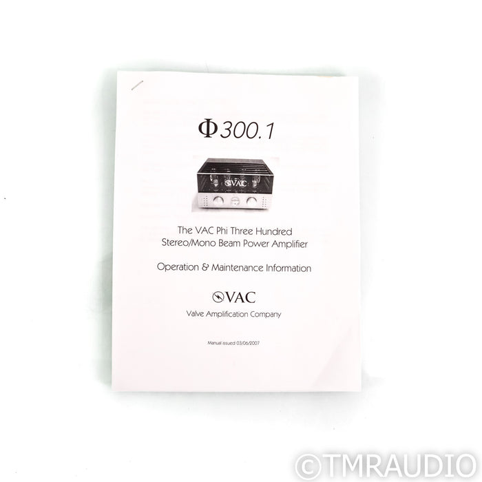 VAC Phi 300.1 Stereo Tube Power Amplifier