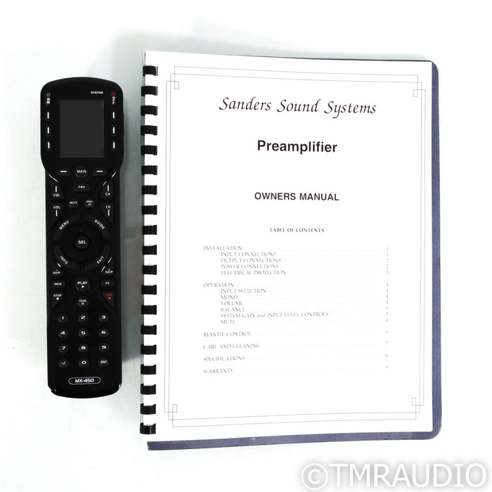 Sanders Sound Systems Analog Stereo Preamplifier; MM & MC Phono