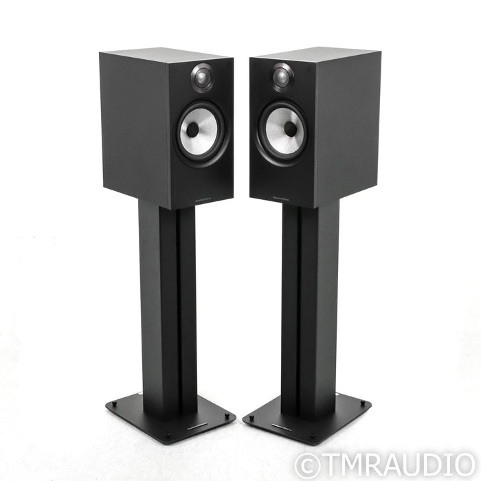 Bowers & Wilkins 606 Bookshelf Speakers; Black Pair w/ Stands