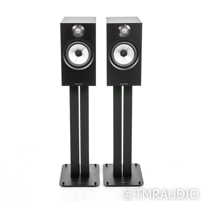 Bowers & Wilkins 606 Bookshelf Speakers; Black Pair w/ Stands