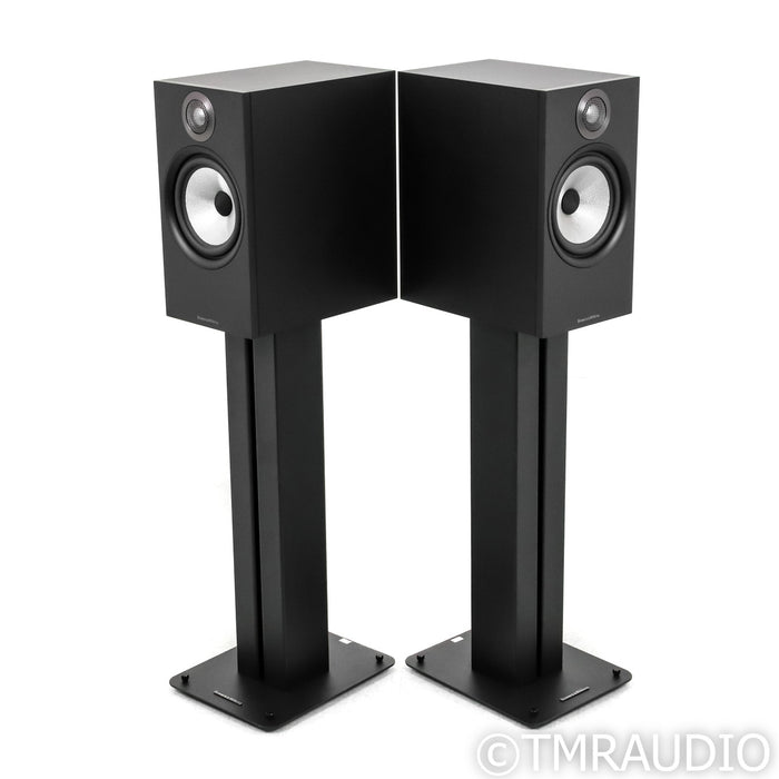 Bowers & Wilkins 606 Bookshelf Speakers; Black Pair w/ Stands