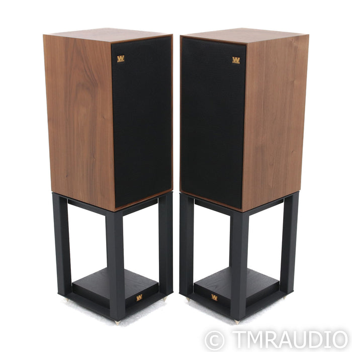 Wharfedale Linton 85th Anniversary Bookshelf Speakers; Walnut Pair w/ Stands
