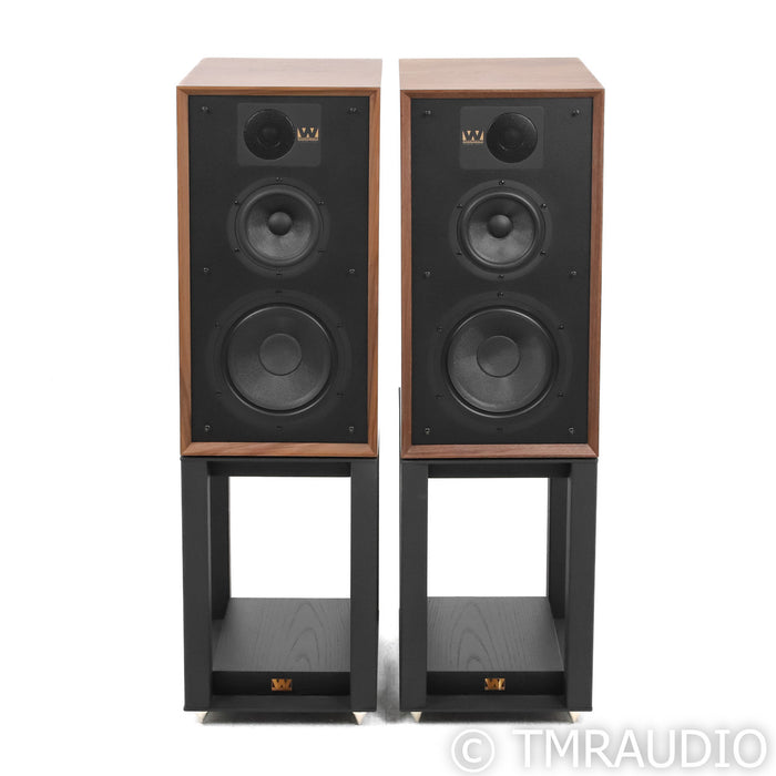 Wharfedale Linton 85th Anniversary Bookshelf Speakers; Walnut Pair w/ Stands