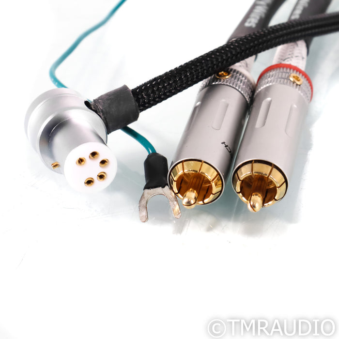 WyWires Platinum Phono DIN to RCA Cable; 4ft Tonearm Interconnect