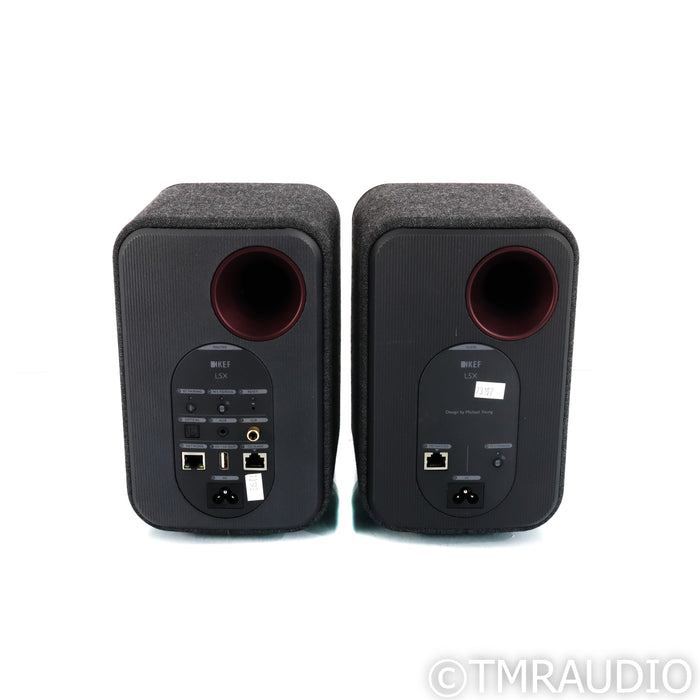 KEF LSX Wireless Streaming Active Bookshelf Speakers; Grey Pair