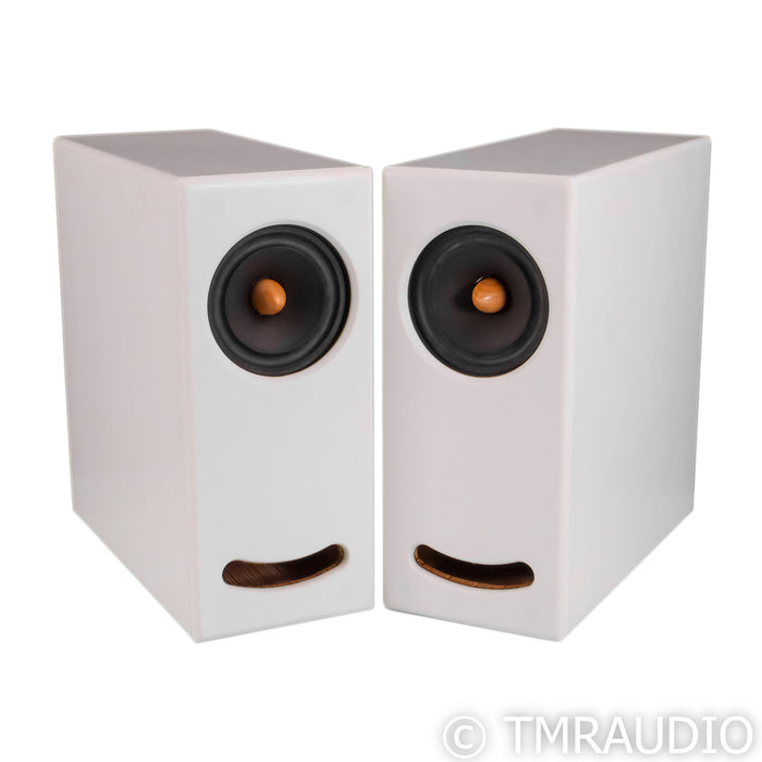 Closer Acoustics OGY Bookshelf Speakers; White Pair w/ Custom Baffle