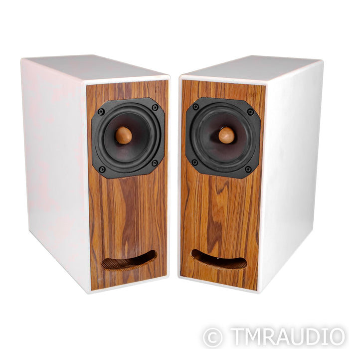 Closer Acoustics OGY Bookshelf Speakers; White Pair w/ Custom Baffle