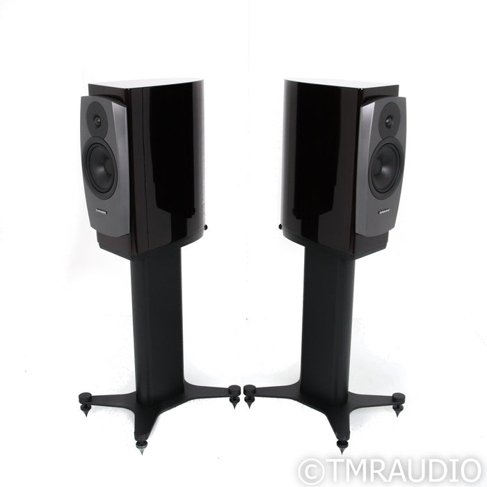 Dynaudio Confidence 20 Bookshelf Speakers; Raven Wood Pair w/ Stands