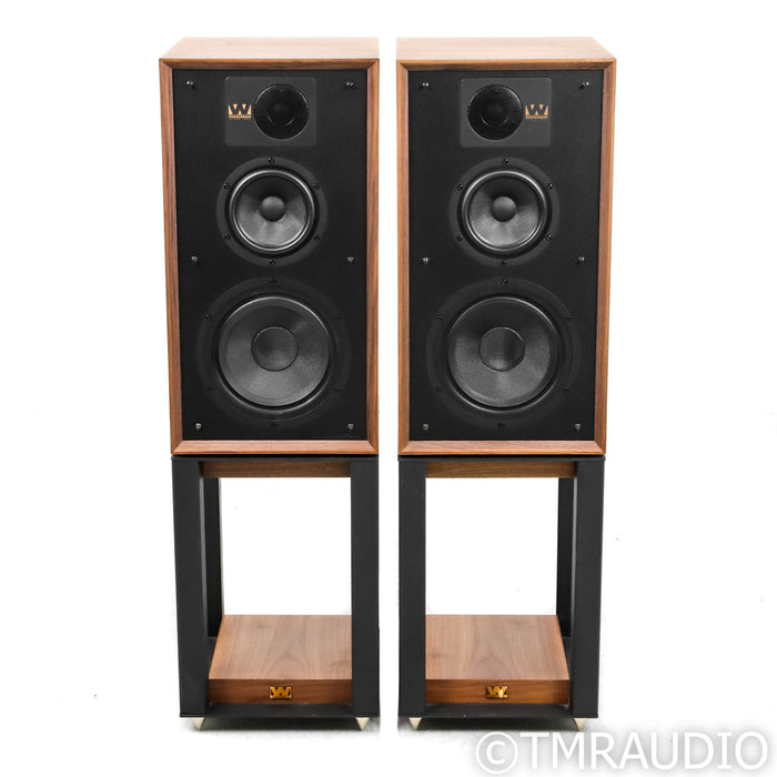 Wharfedale Linton 85th Anniversary Bookshelf Speakers; Walnut Pair w/ Stands