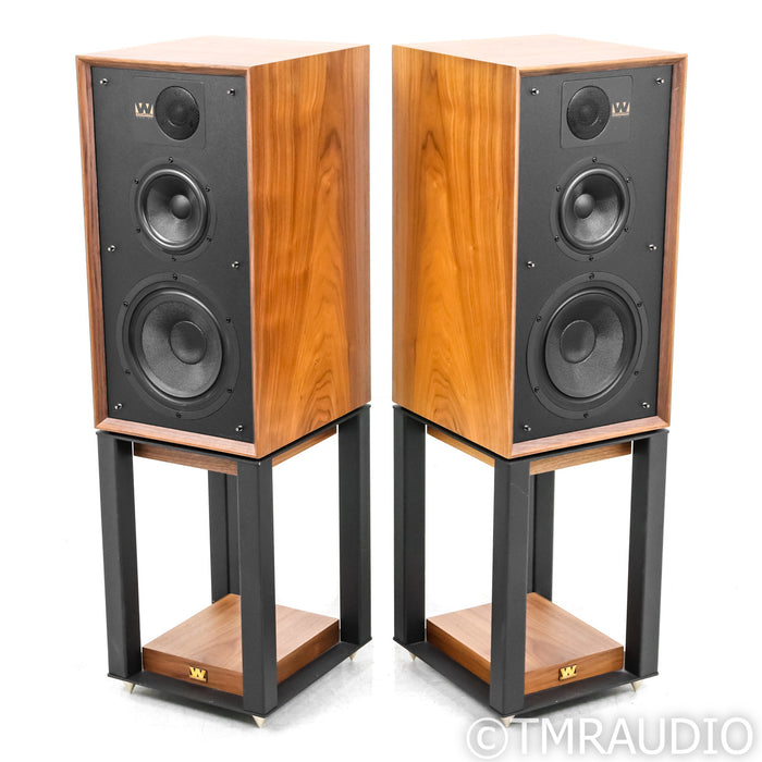 Wharfedale Linton 85th Anniversary Bookshelf Speakers; Walnut Pair w/ Stands