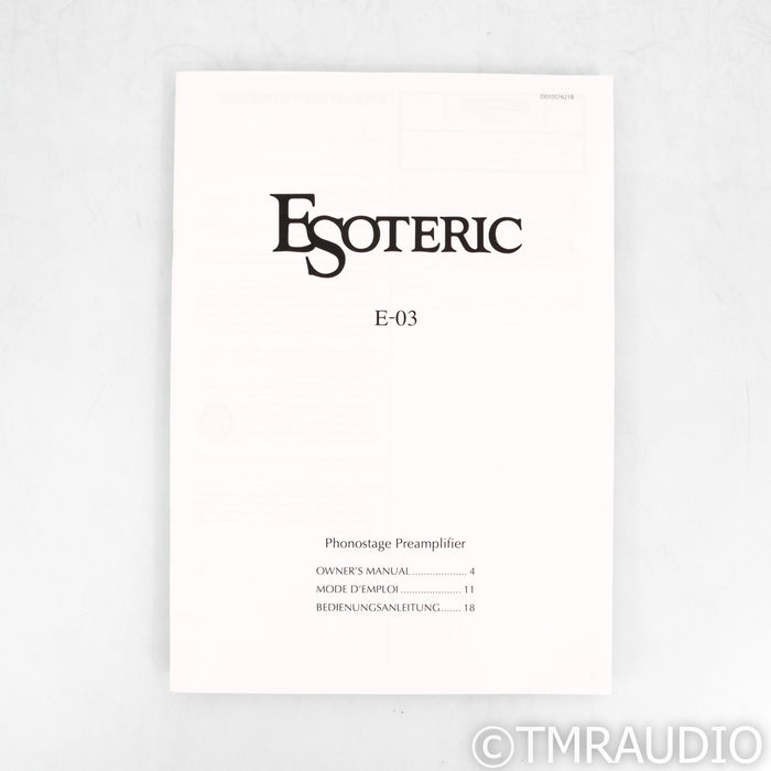 Esoteric Audio E-03 MM & MC Phono Preamplifier