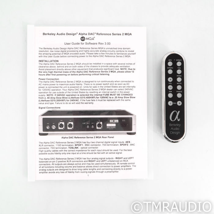 Berkeley Audio Design Alpha DAC Reference Series 3 DAC; D/A Converter