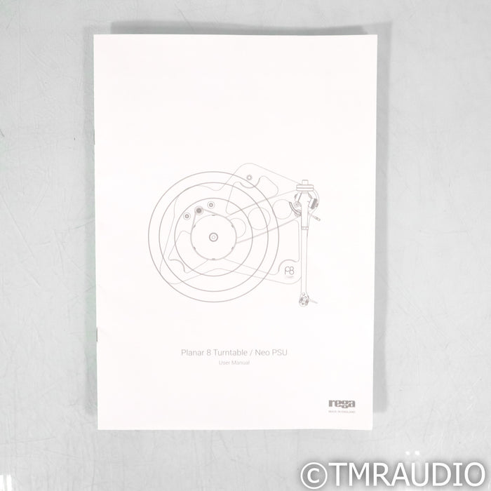 Rega Planar 8 Belt Drive Turntable; Matt Polaris Gray; No Cartridge (Open Box)