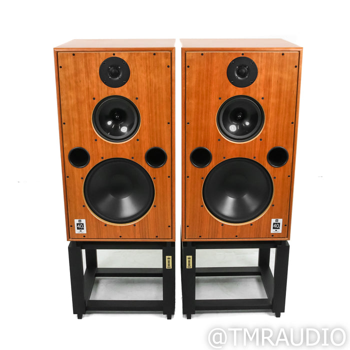 Harbeth 40.3 XD Floorstanding Speakers; Cherry Pair w/ Ton Trager Stands