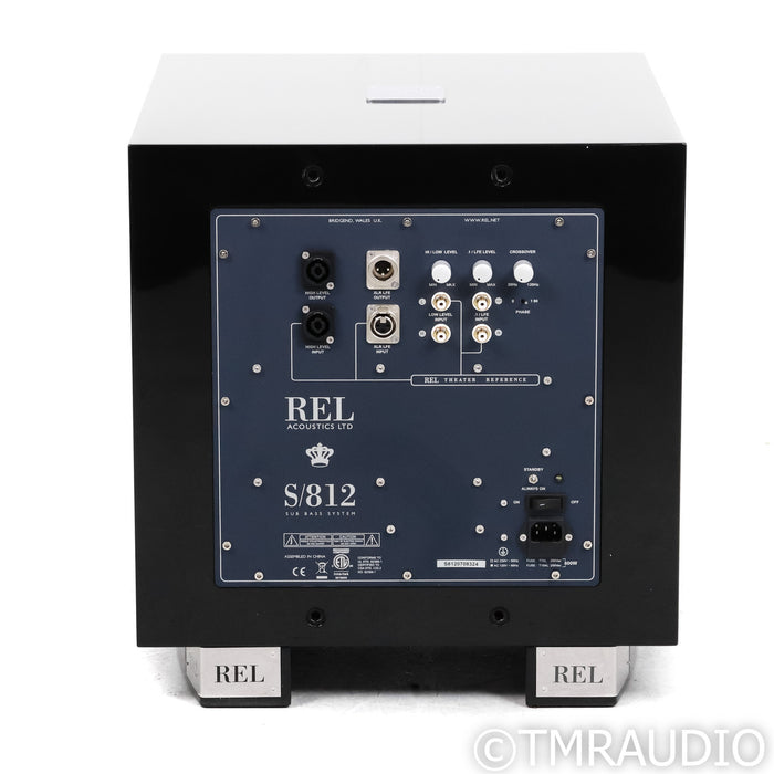 REL S/812 12" Powered Subwoofer;  Piano Black (Open Box)