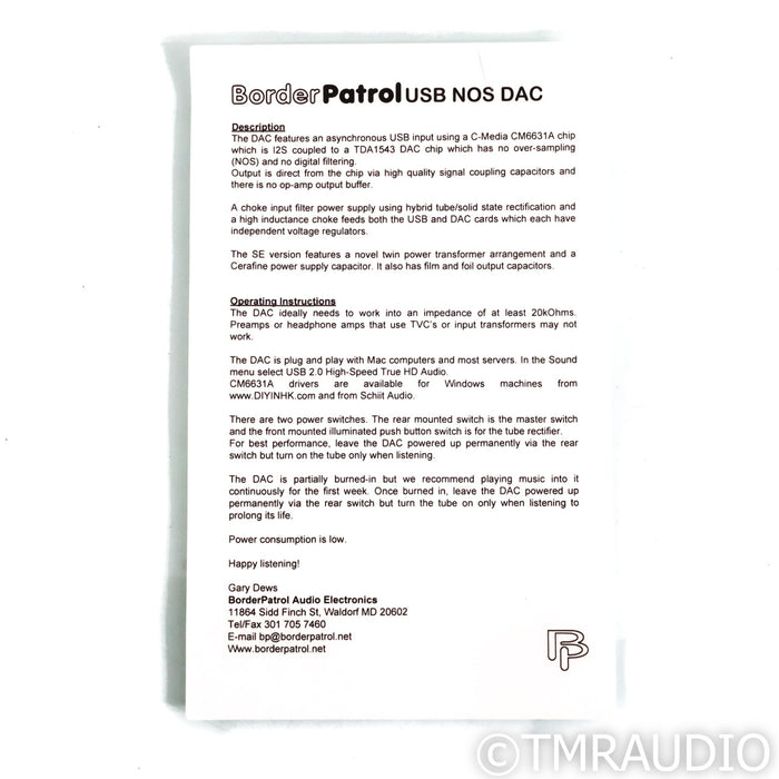 BorderPatrol SE-i USB DAC; D/A Converter