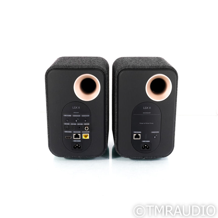 KEF LSX II Wireless Bookshelf Speakers; Black Pair; AS-IS (Cabinet Noise)