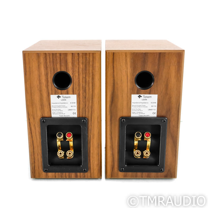 Totem Acoustic Loon Bookshelf Speakers; Black Walnut Pair