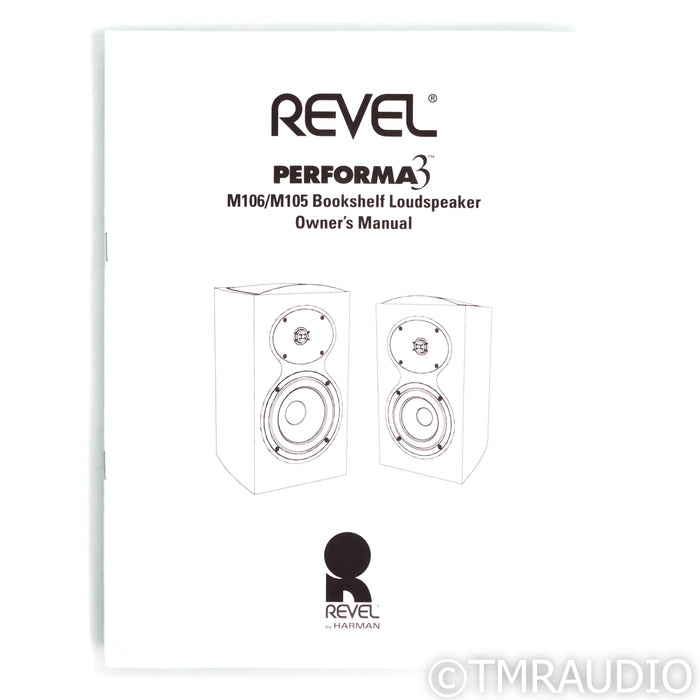 Revel Performa3 M106 Bookshelf Speakers; Walnut Pair