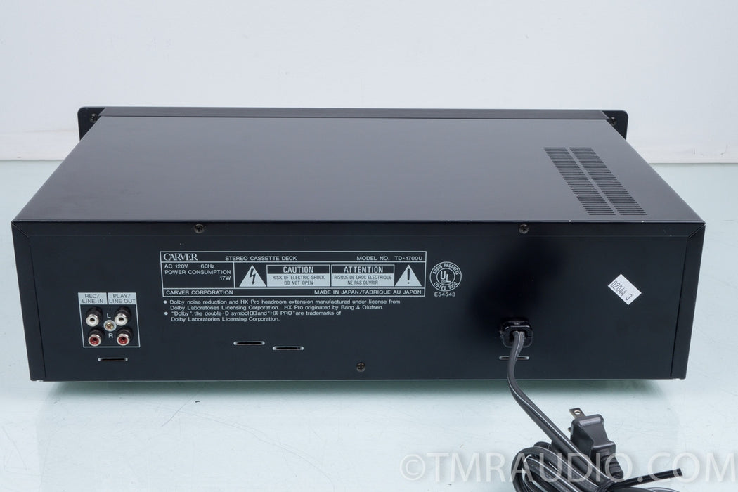 Carver TD-1700 Stereo Cassette Deck / Tape Recorder
