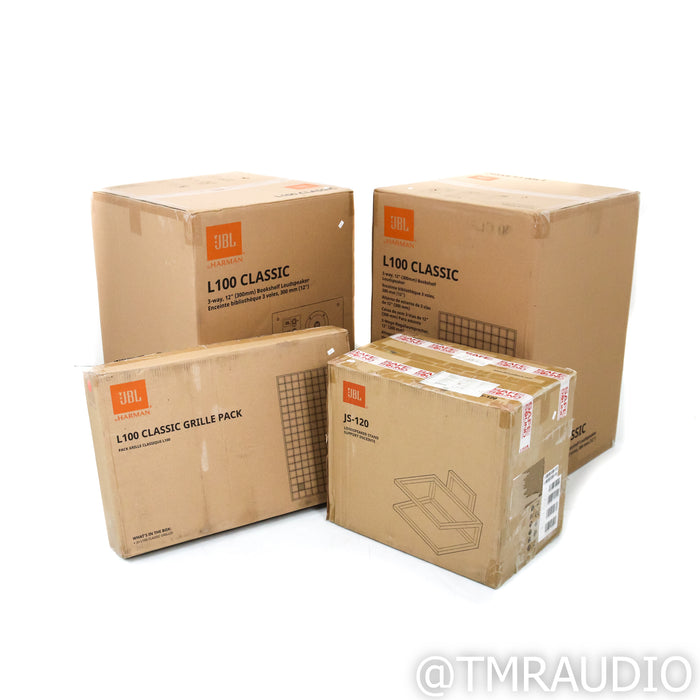 JBL L100 Classic Bookshelf Speakers; Pair w/ Stands (Sealed)