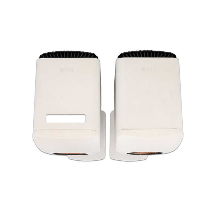 KEF LS50 Wireless II Active Bookshelf Speakers; White Pair w/ Stands