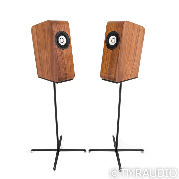 Boenicke W5 SE Bookshelf Speakers; Walnut Pair with Stands