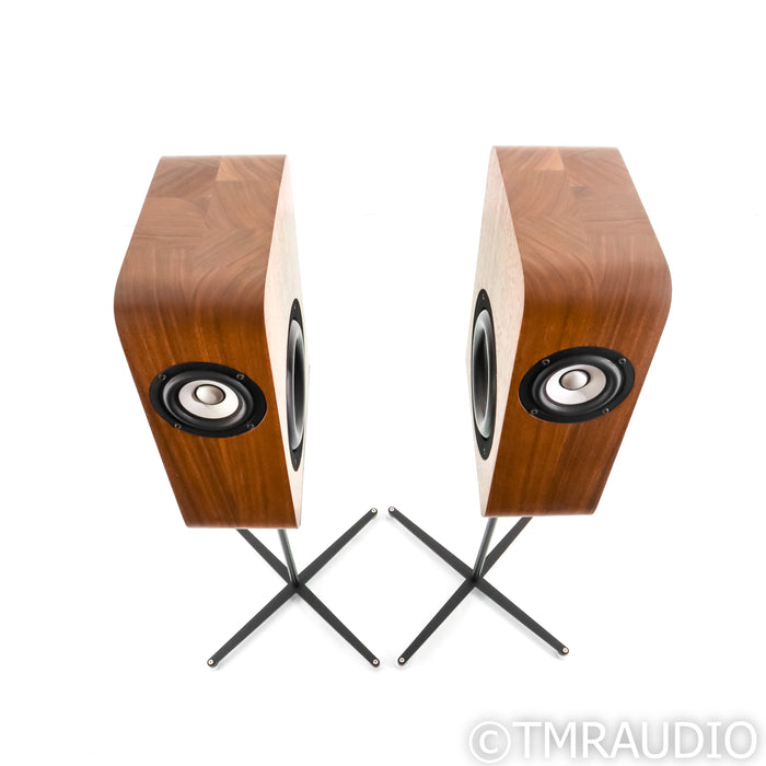 Boenicke W5 SE Bookshelf Speakers; Walnut Pair with Stands