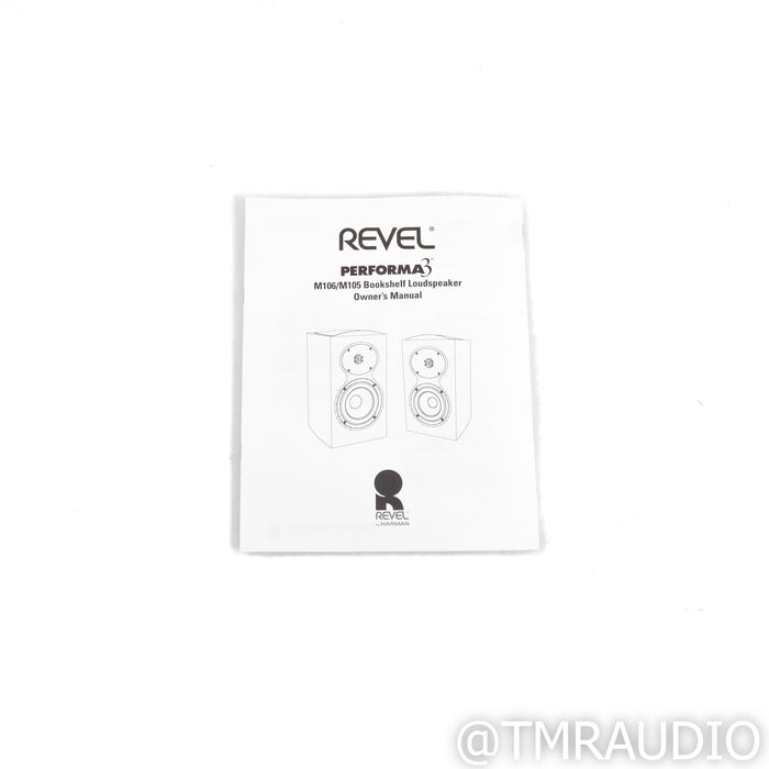 Revel Performa3 M106 Bookshelf Speakers; Walnut Pair
