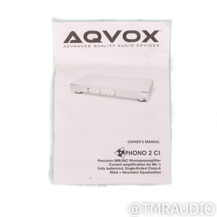 AQVOX Phono 2 Ci MkII MM / MC Phono Preamplifier (XLR Input No Audio)
