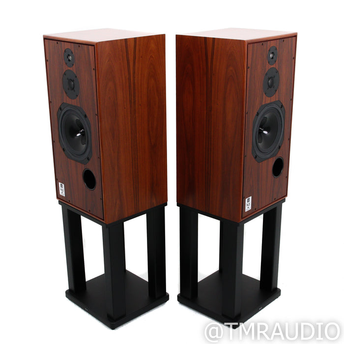 Harbeth Super HL5+ XD Bookshelf Speakers; Rosewood Pair w/ Skylan Stands
