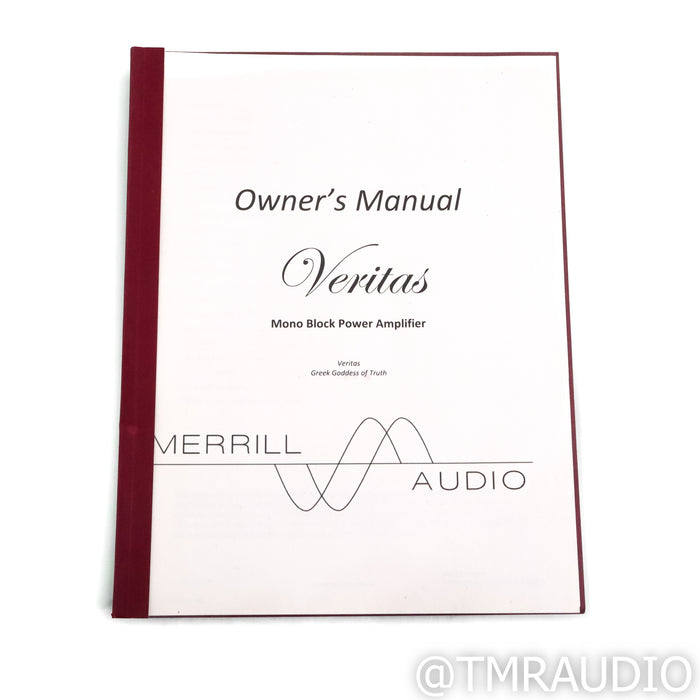 Merrill Audio Veritas Monoblock Power Amplifier; Pair