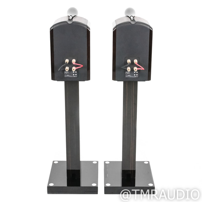 Bowers & Wilkins PM1 Bookshelf Speakers; Mocha Gloss Pair w/ Stands