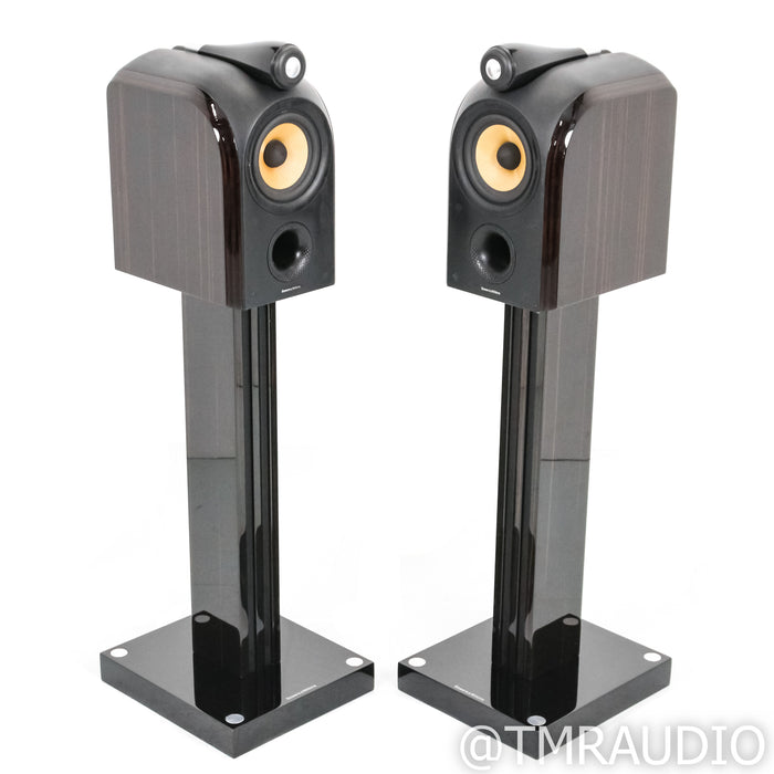 Bowers & Wilkins PM1 Bookshelf Speakers; Mocha Gloss Pair w/ Stands